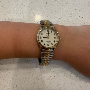 Timex Indiglo Two-Tone Gold and Silver Water Resistant Watch